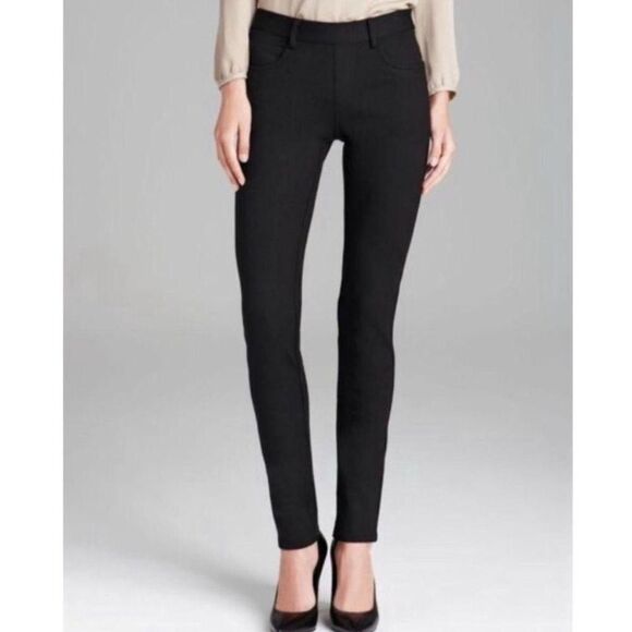 NWOT Theory Elle Rave Ponte Pull On Faux Pocket Black Leggings Womens Sz S - Picture 1 of 9